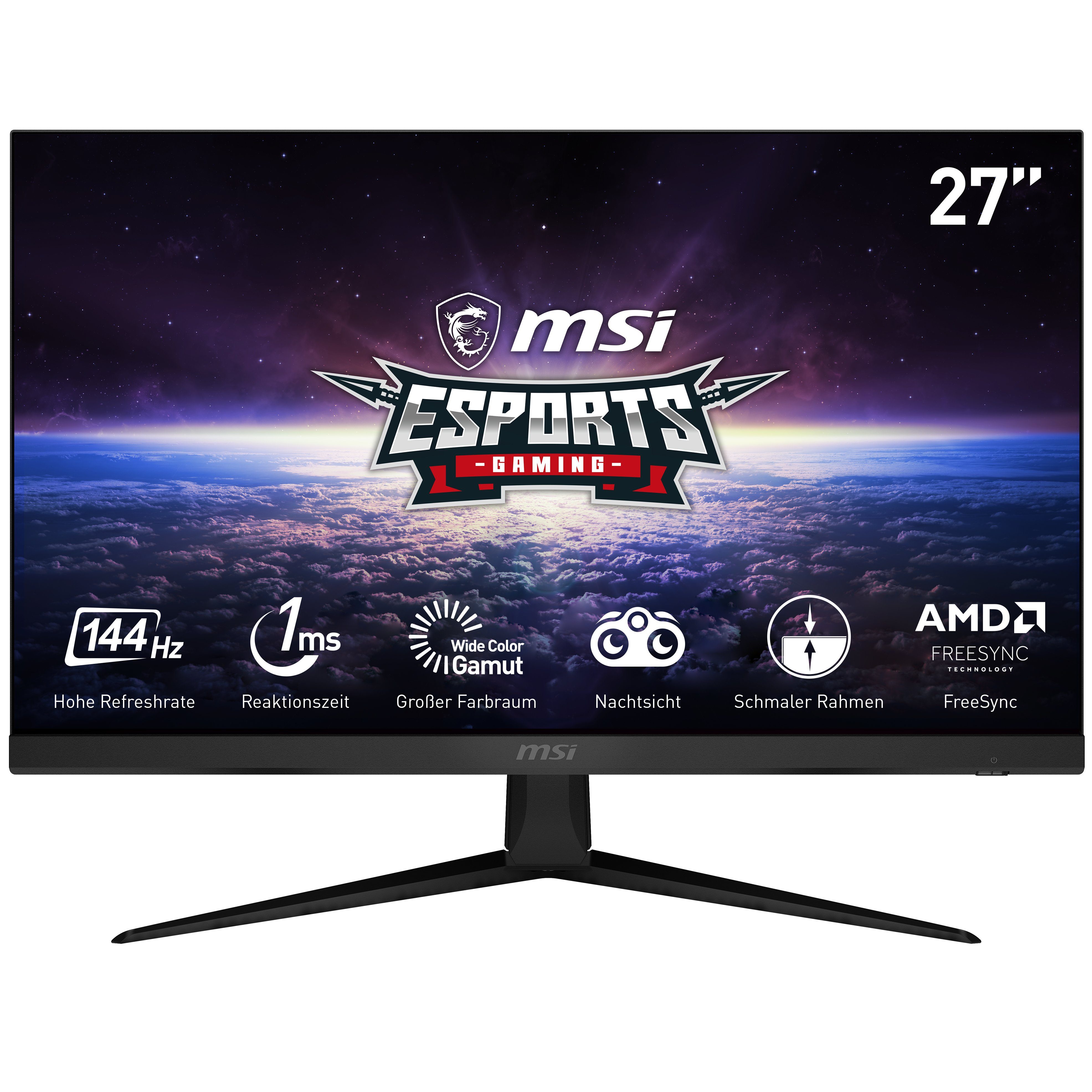 Hyrican Military SET02159 Gaming-PC-Komplettsystem (27", AMD Ryzen 3 4300 GE, Radeon Graphics, 16 GB RAM, 480 GB SSD, inklusive 27" Monitor MSI Optix G271)