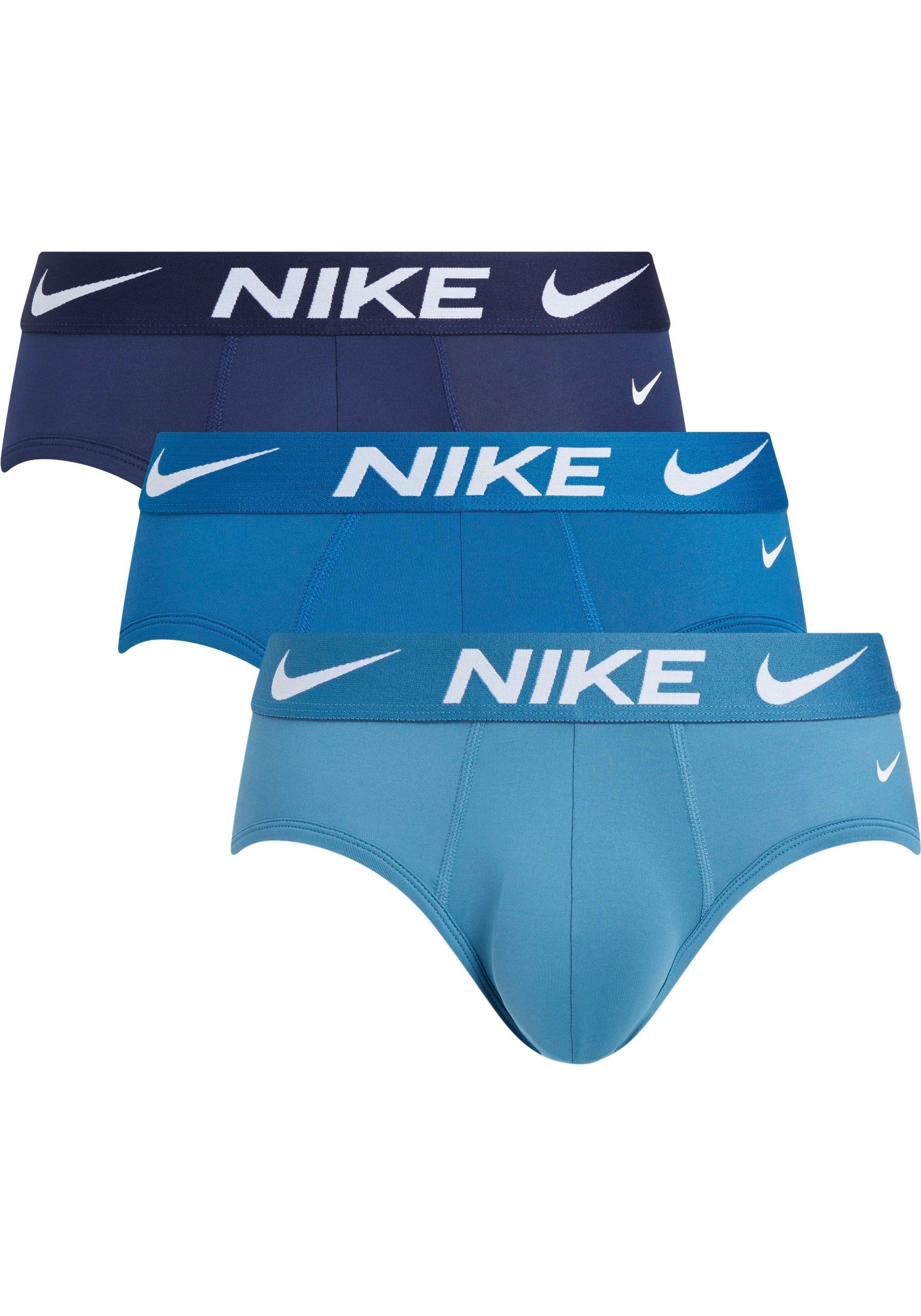 3-St., mit HIP NIKE Underwear Logo-Elastikbund AQUA/INDSTRIAL NOISE BLUE Slip BL/MDNGHT 3er-Pack) NIKE 3PK BRIEF (Packung,