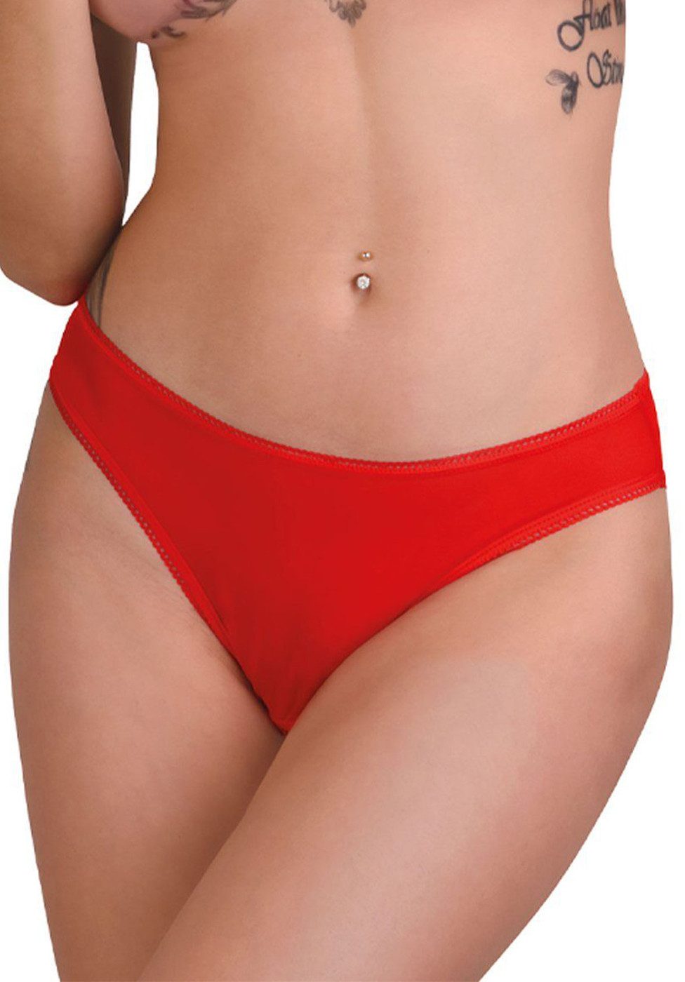 Daring Intimates Slip Nicolette Ouvert Slip offerner Schritt Spitze - rot – Bild 2 von 3