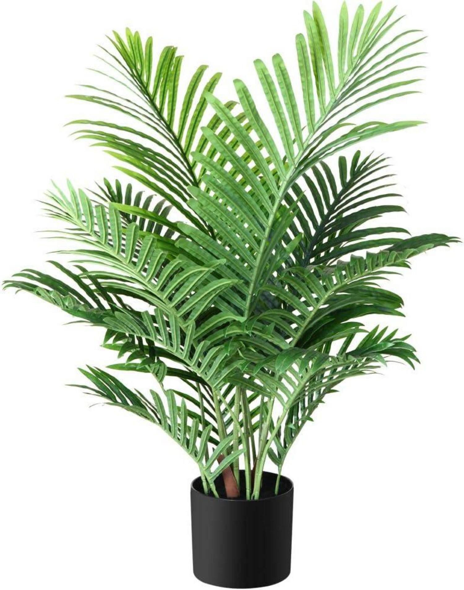 Dekohänger Kunstpflanze groß 90cm Areca Kunstpalme im Topf grün Fake Plant