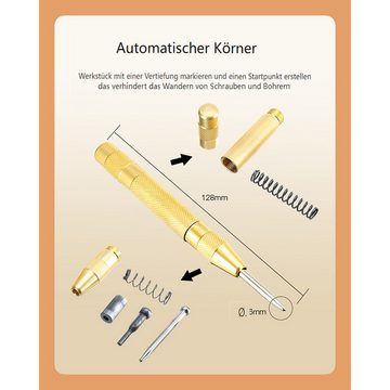 Drillpro Holzbohrer, (23-tlg., Holzbearbeitung Bohrer Set, 5 Flöte Bohrer, Automatischer Körnerbohrer)