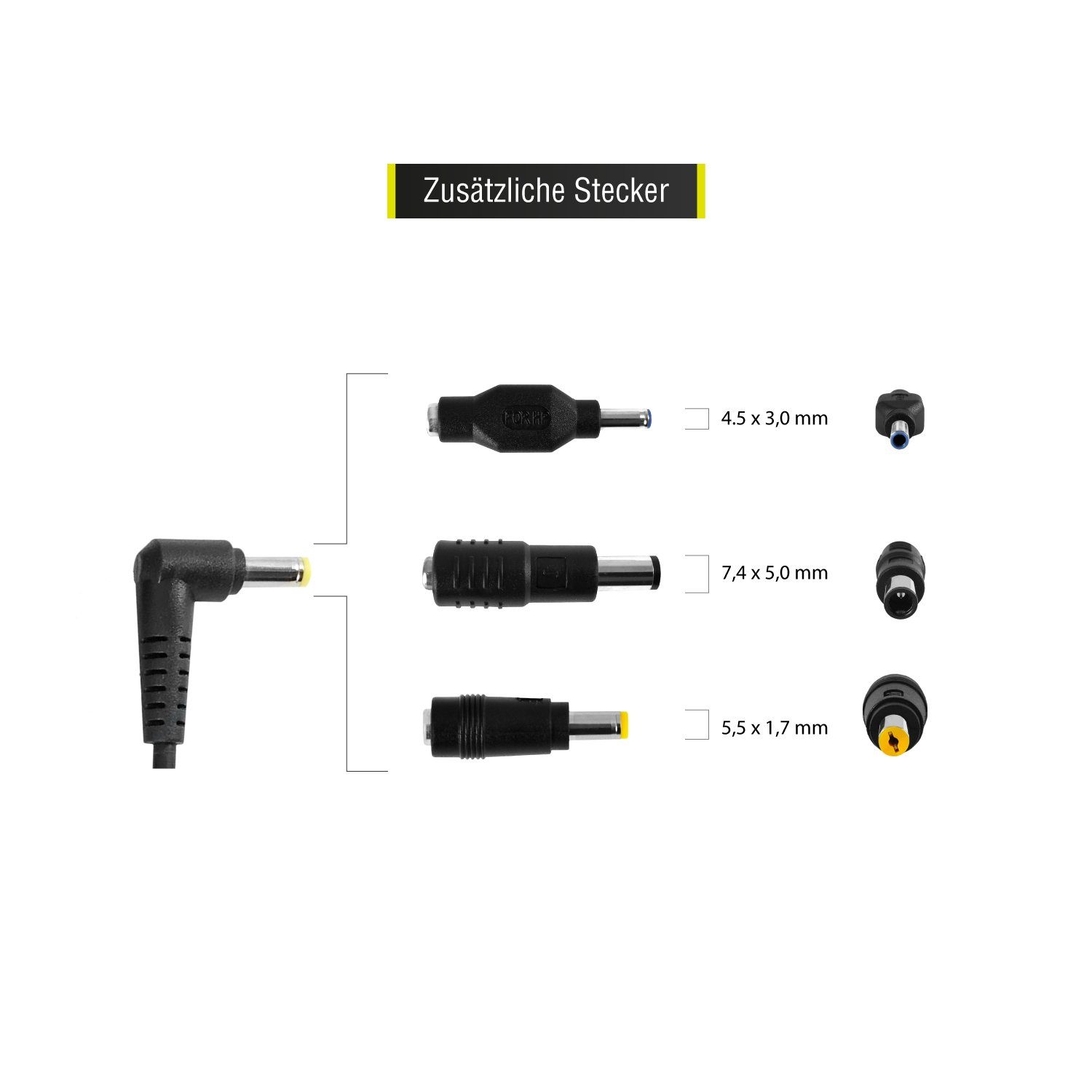 Leicke ULL Universal netzteil für HP 19V 4.74A 90W, Notebook Laptop Ladegerät Netzteil (für Acer ASUS Toshiba PA3516E-1ACA Medion Liteon mit 4 Stecker) – Bild 5 von 5