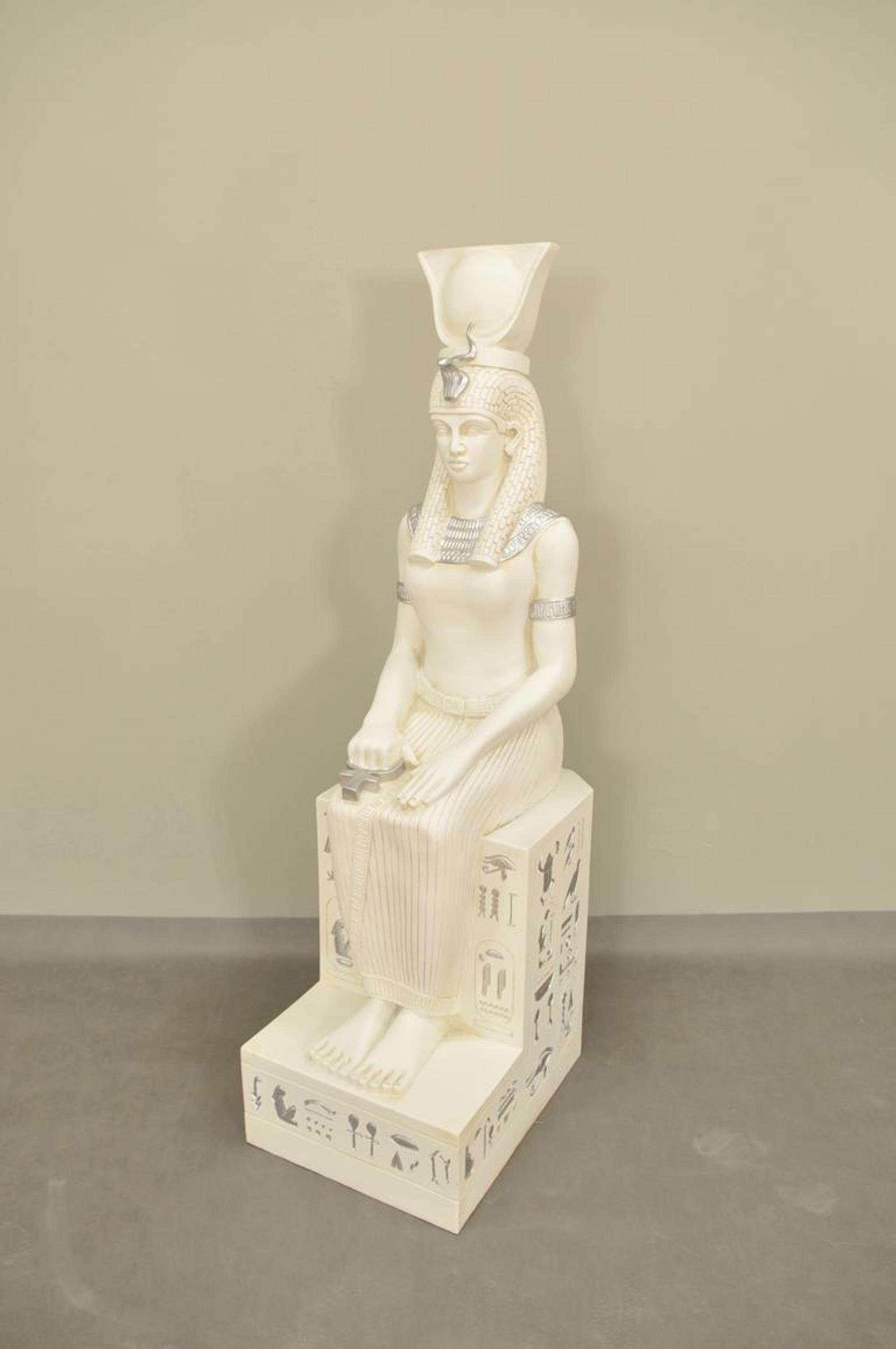 JVmoebel Skulptur Ägyptische Pharao Statue Skulptur Figuren Skulpturen Dekoration 123cm Weiß