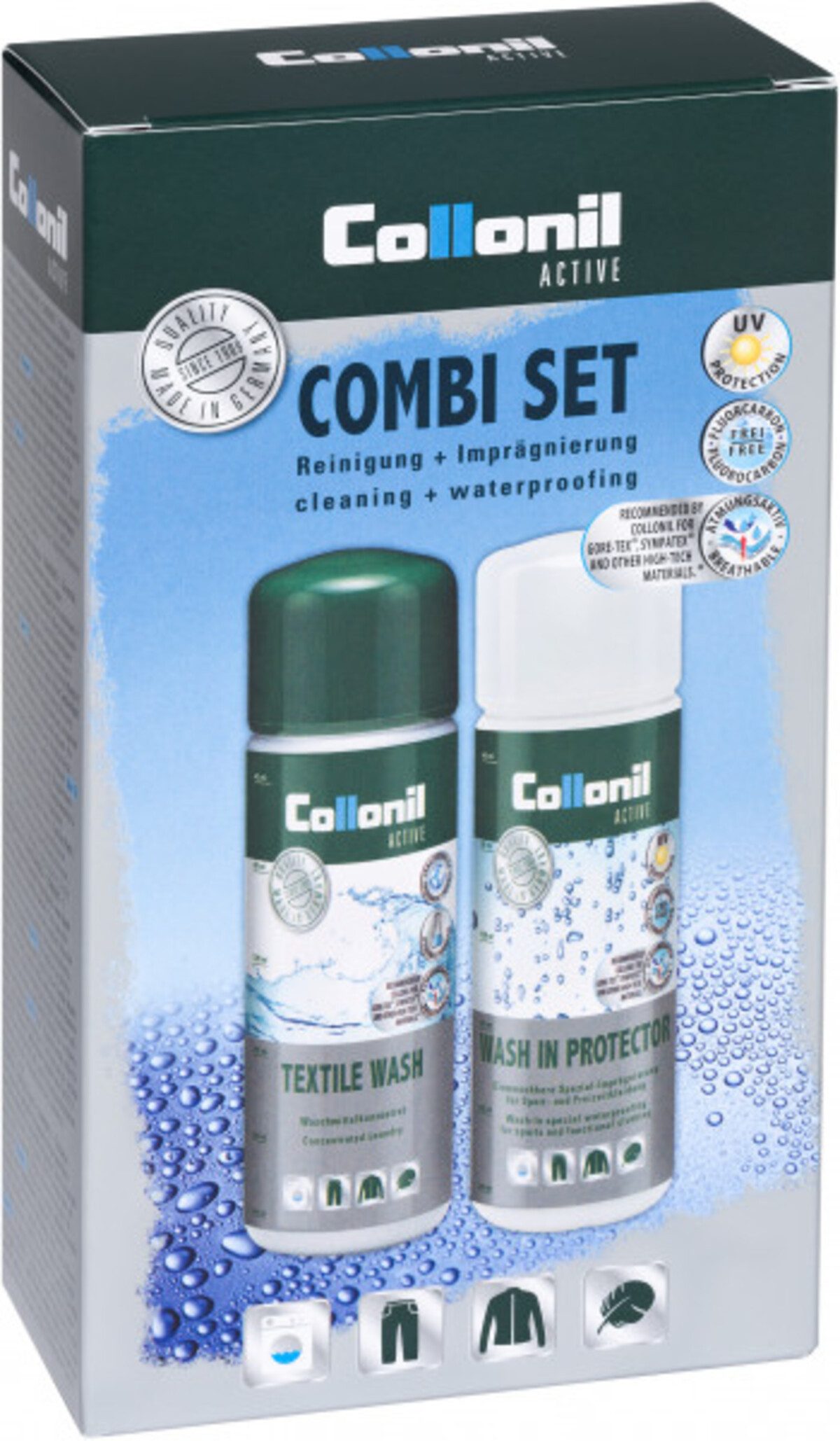 Collonil Active Combi Set - Cleaning- und Imprägnier-Kit für Active-Material Spezialwaschmittel (2-St)