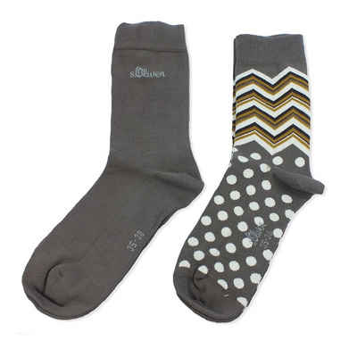 s.Oliver Langsocken s.Oliver Socks (Packung, 2-Paar, 2 Paar) Damen Unisex Herren Socken Freizeitsocken Baumwolle Dots