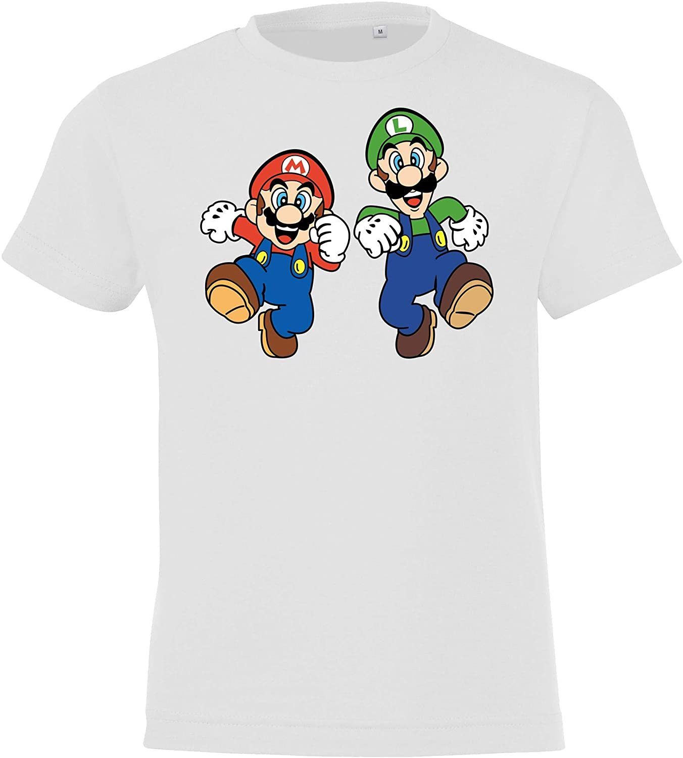 Youth Designz T-Shirt Kinder Baby T-Shirt Mario & Luigi mit modischem Print Weiß