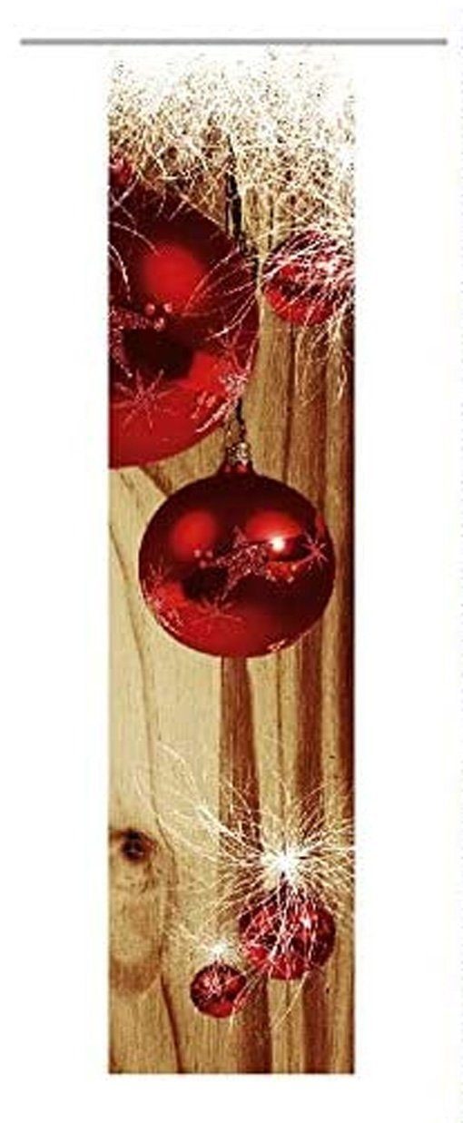 Schiebegardine Weihnachten Modern Red-Brown -Weihnachtsgardine,  gardinen-for-life, Digitaldruck, Sublimationsdruck - sehr haltbar!,  waschbar bei 30 Grad | Fertiggardinen