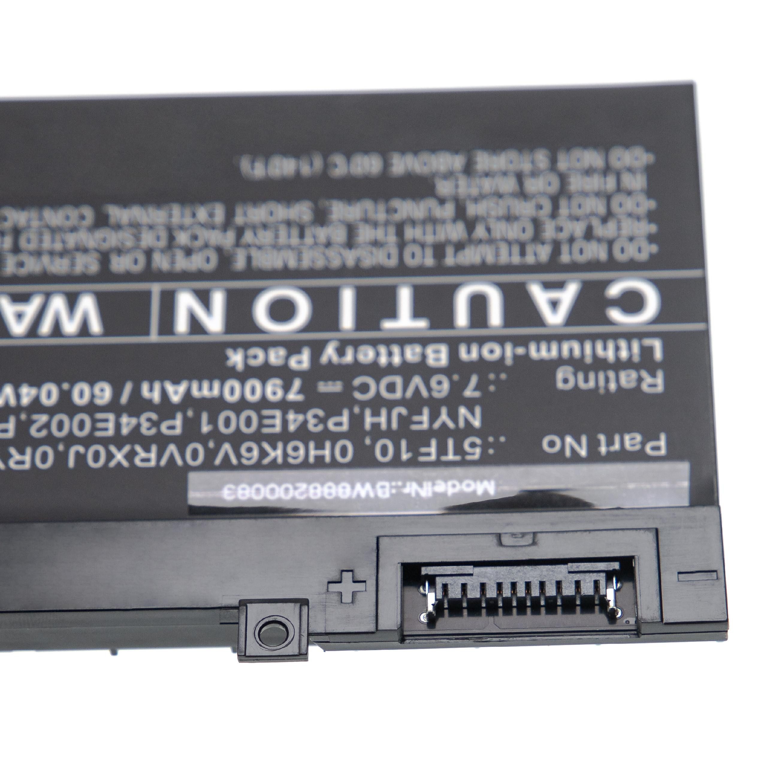 vhbw kompatibel mit Laptop-Akku 7540, Precision Li-Ion V) Dell 7330 (7,6 7900 7530, mAh