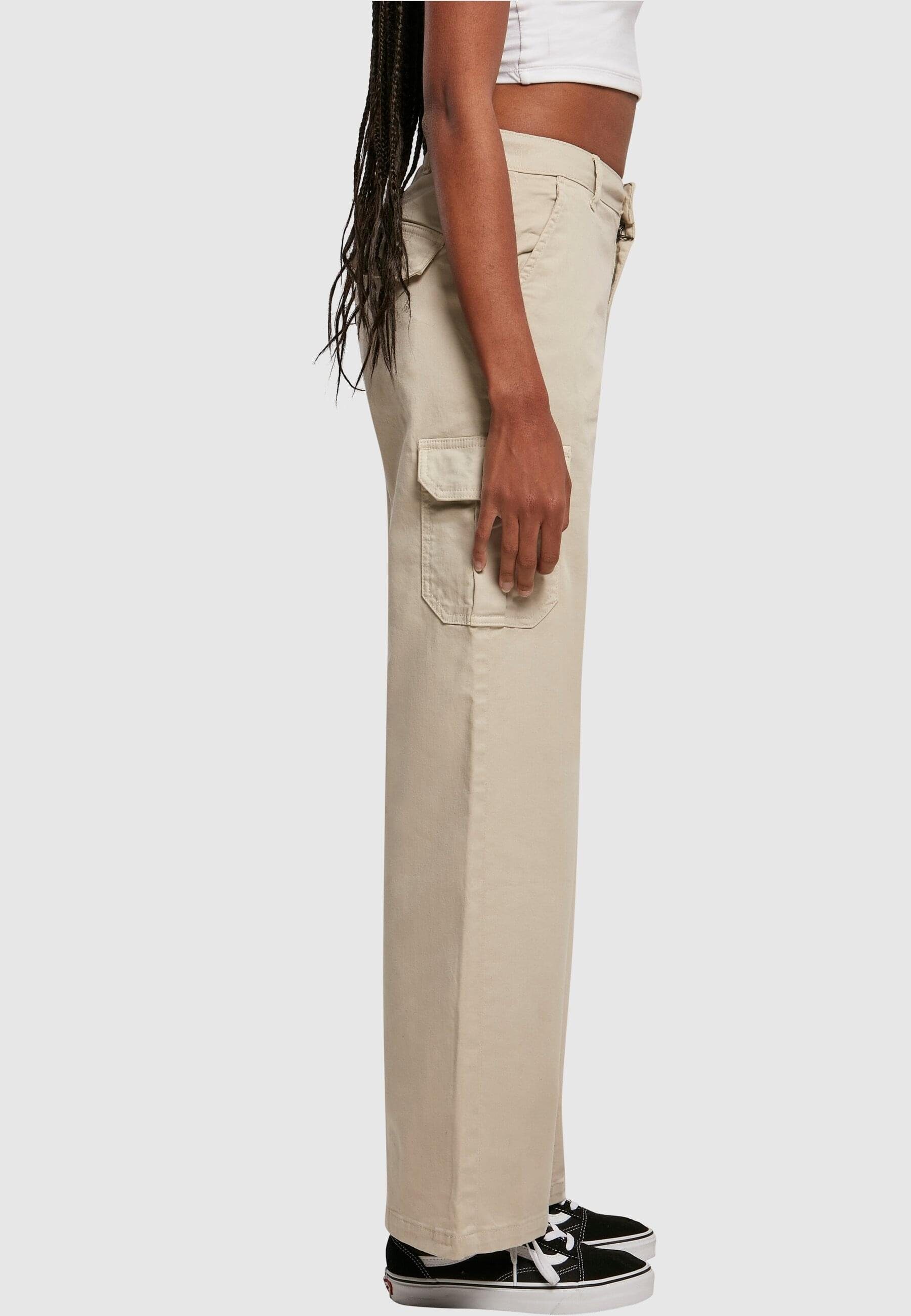 URBAN CLASSICS Stoffhose Damen Ladies High (1-tlg) Straight softseagrass Waist Cargo Pants