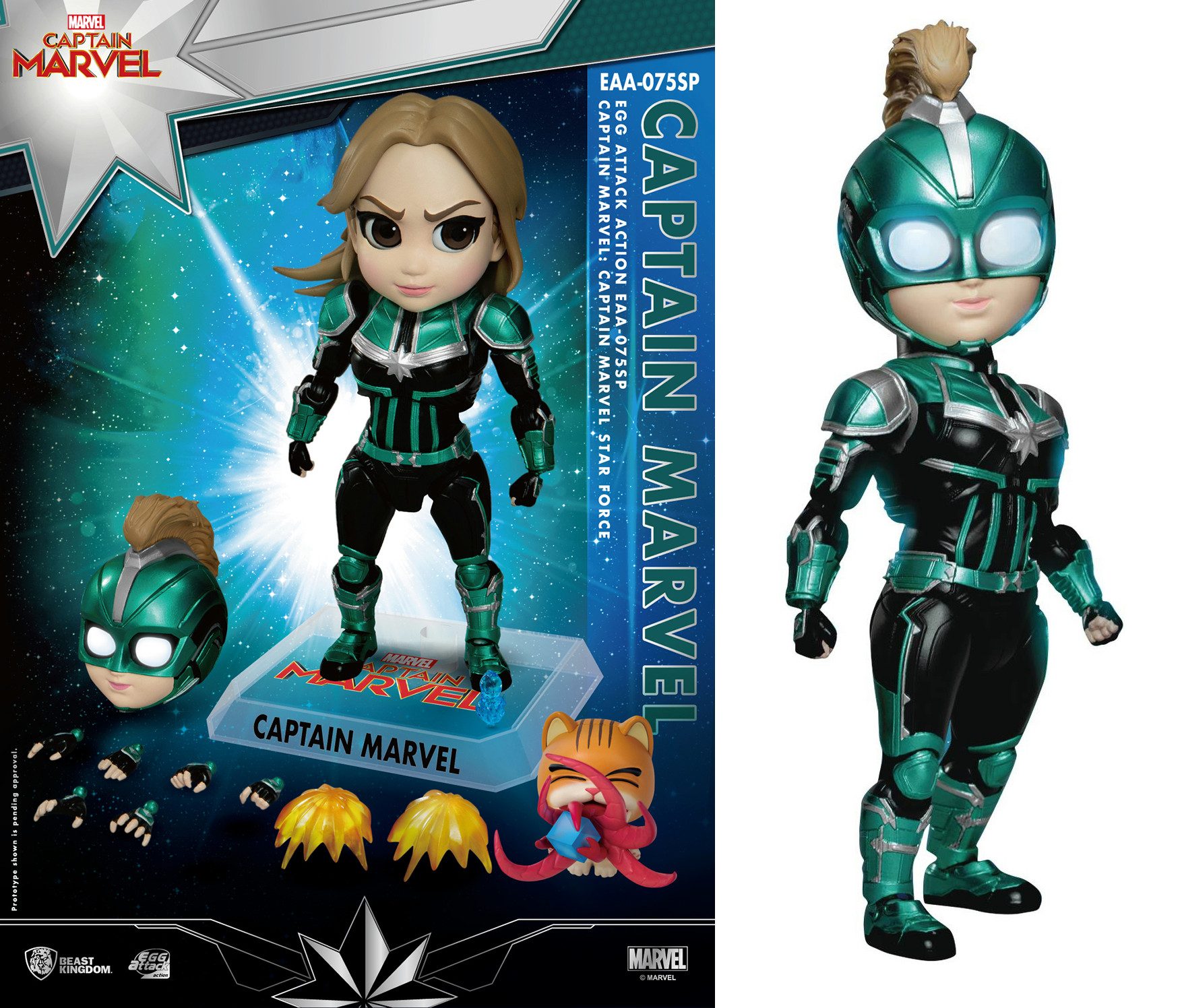 Beast Kingdom Toys Actionfigur CAPTAIN MARVEL EAA-075SP CAROL DANVERS PX ACTIONFIGUR STAR FORCE VERSI
