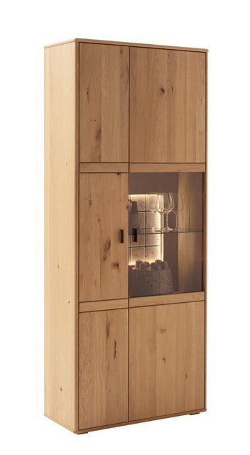 MCA furniture Vitrine Kombi-Vitrine Freeport, Ast-/Balkeneiche, LED Beleuch günstig online kaufen