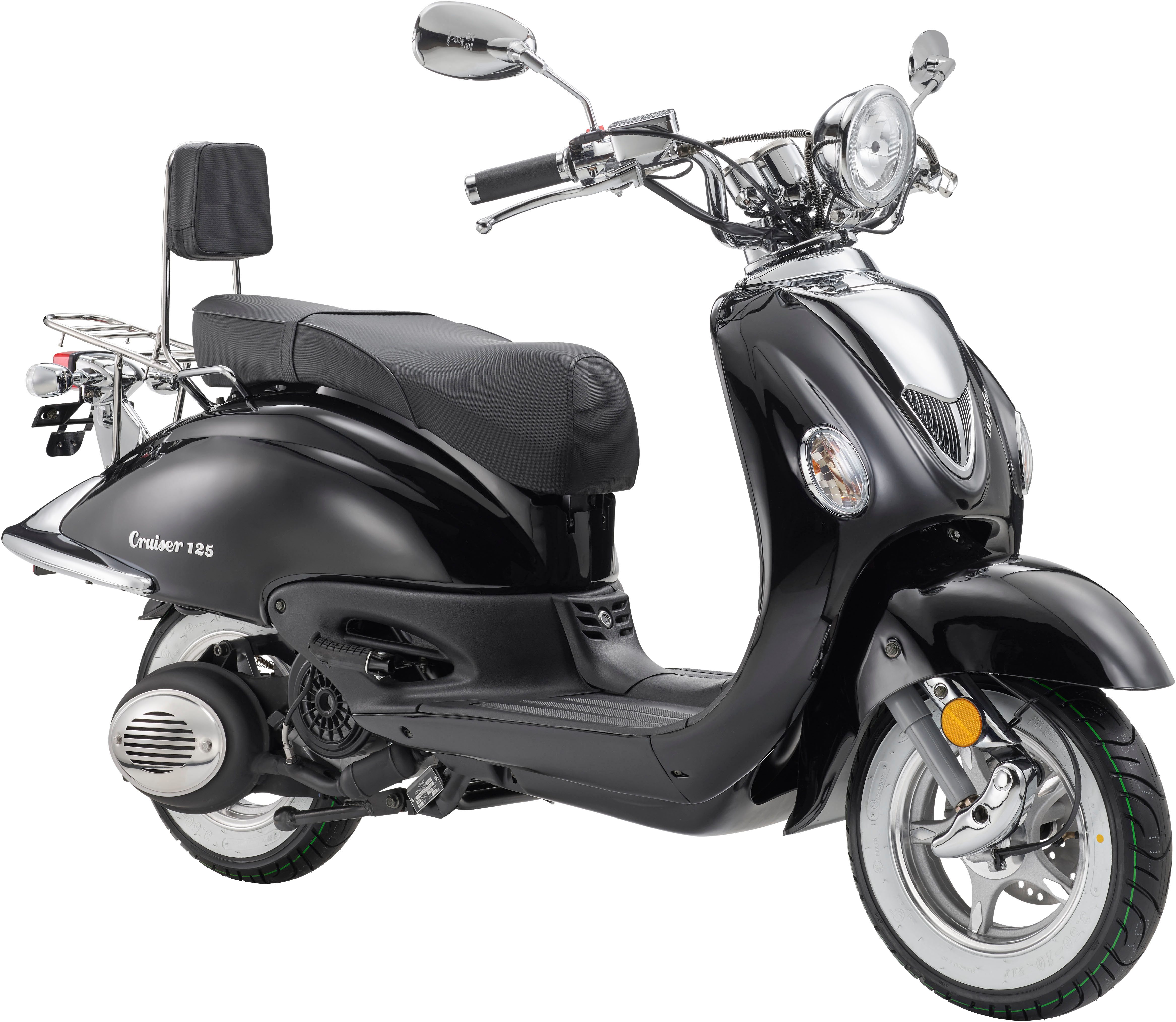 Luxxon Motorroller LuXXon Cruiser Motorroller (80 km/h), 125 ccm, 125 ccm, 80 km/h, Euro 5+, Euro 5+, EFI, 7,1 PS, Retro-Design, Staufach, Roller, Scooter, Chopper