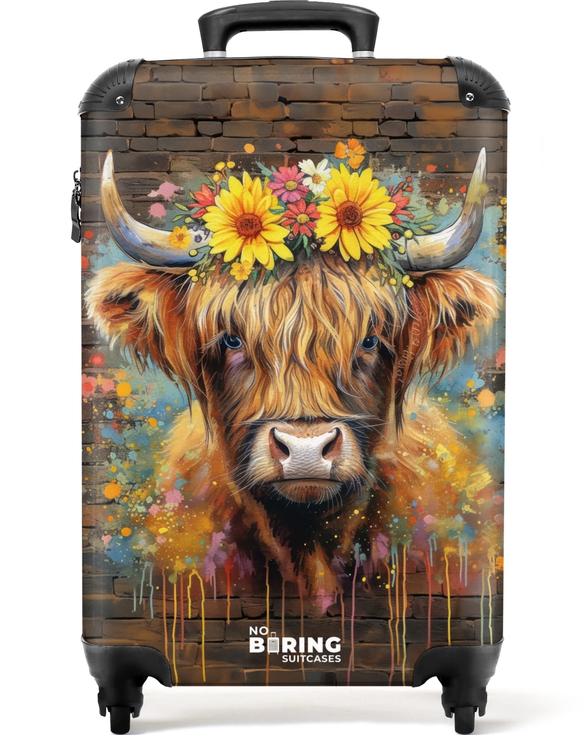 NoBoringSuitcases.com© Hartschalen-Trolley Graffiti Schottischer Highlander günstig online kaufen