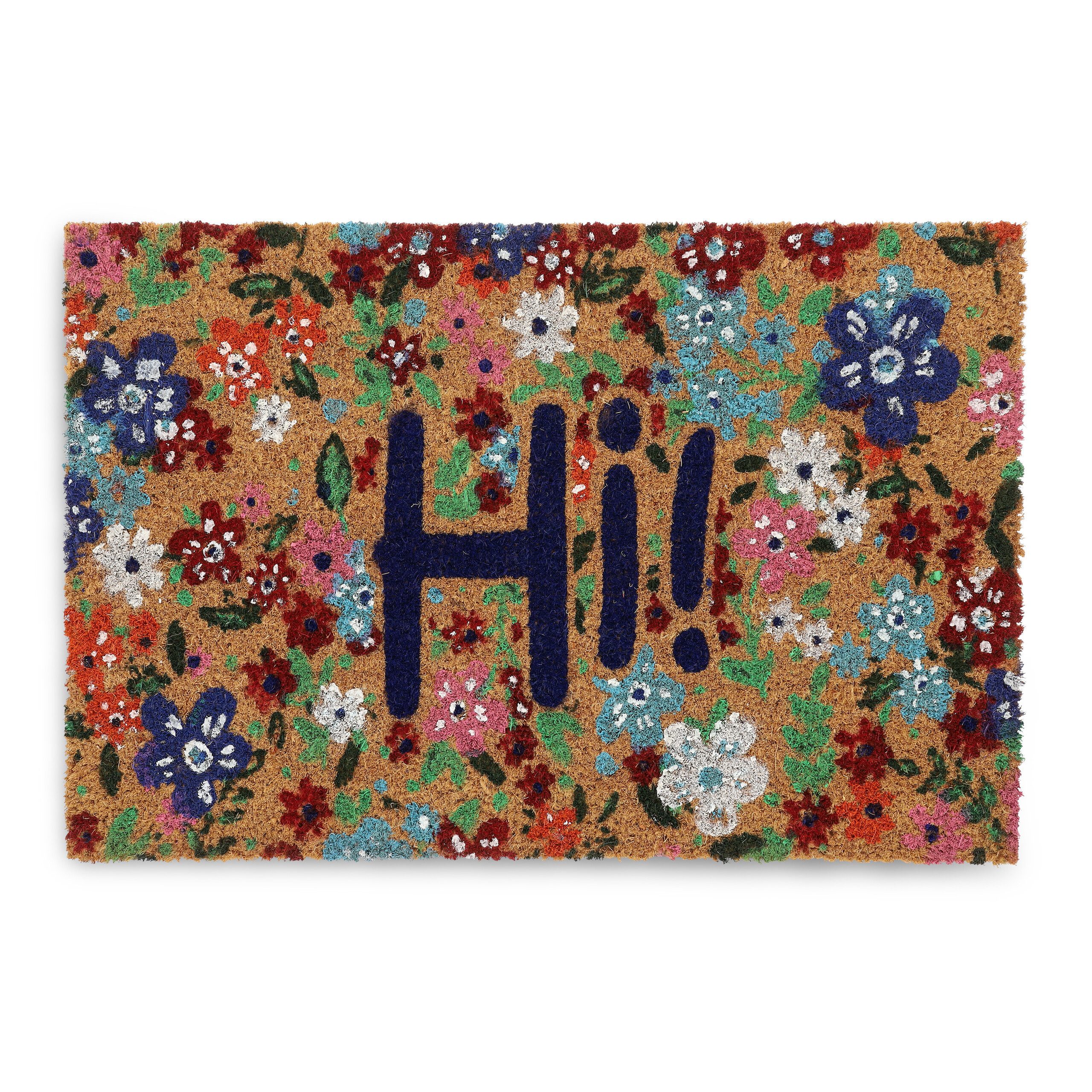 relaxdays Fußmatte Kokos Fußmatte Hi-Schriftzug, rechteckig, Höhe: 15 mm günstig online kaufen