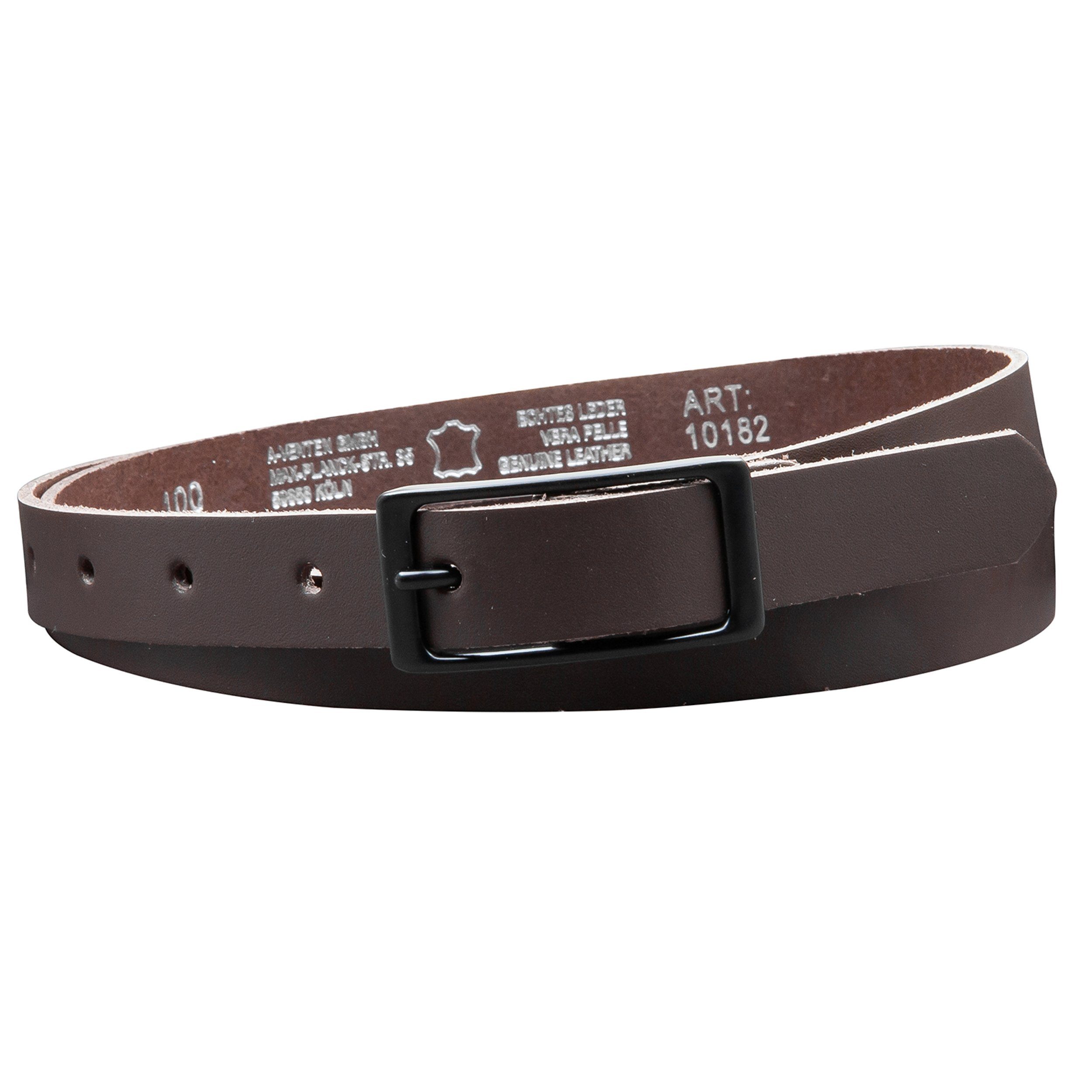 COLOGNEBELT Ledergürtel OM13-SL-Dunkelbraun MADE IN GERMANY, Dunkelbraun Kürzbar, 100 % Echtleder, Unisex
