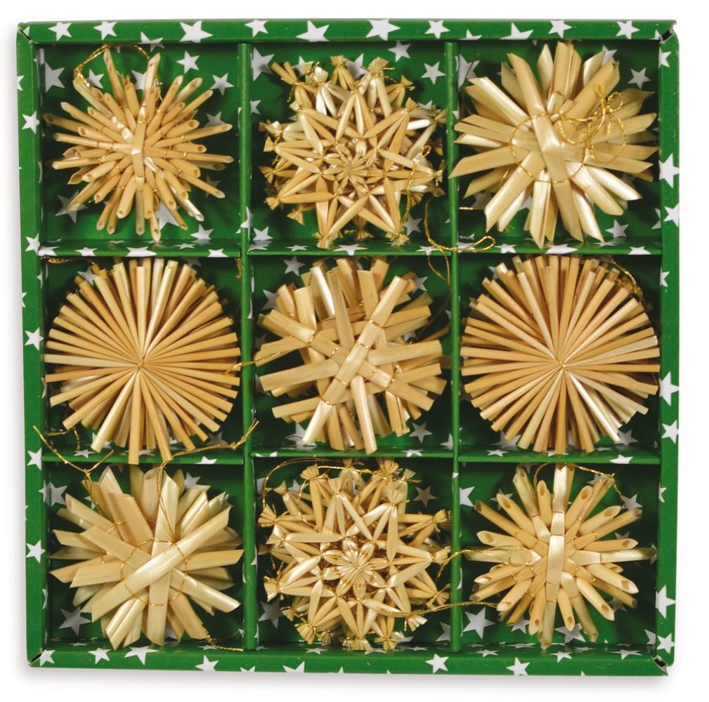RIFFELMACHER & WEINBERGER Weihnachtsbaumkugel Weihnachtsbaumschmuck Strohsterne 30-tlg. Ø 6 cm