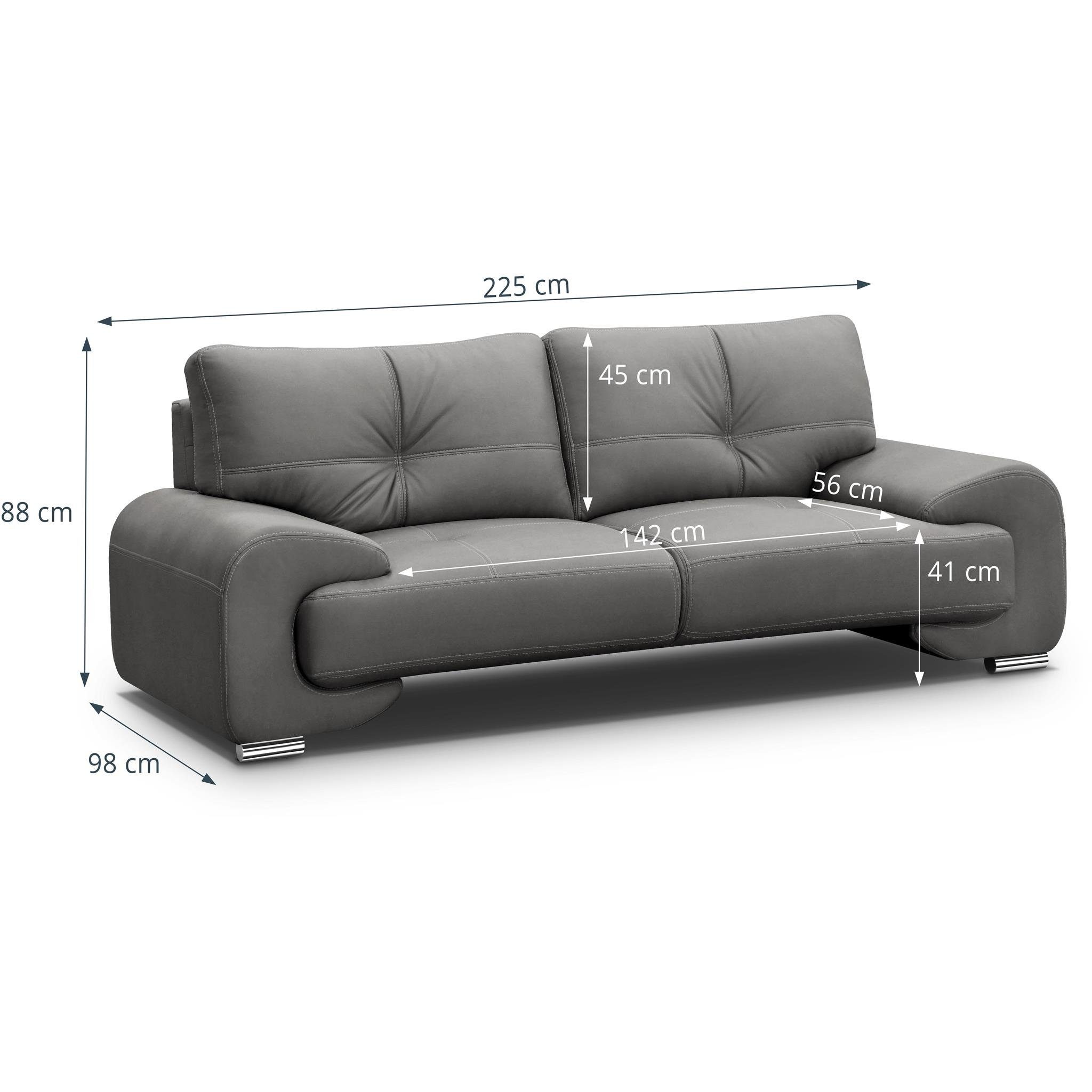 Beautysofa 3-Sitzer Maxime lux, 3-Sitzer Sofa günstig online kaufen