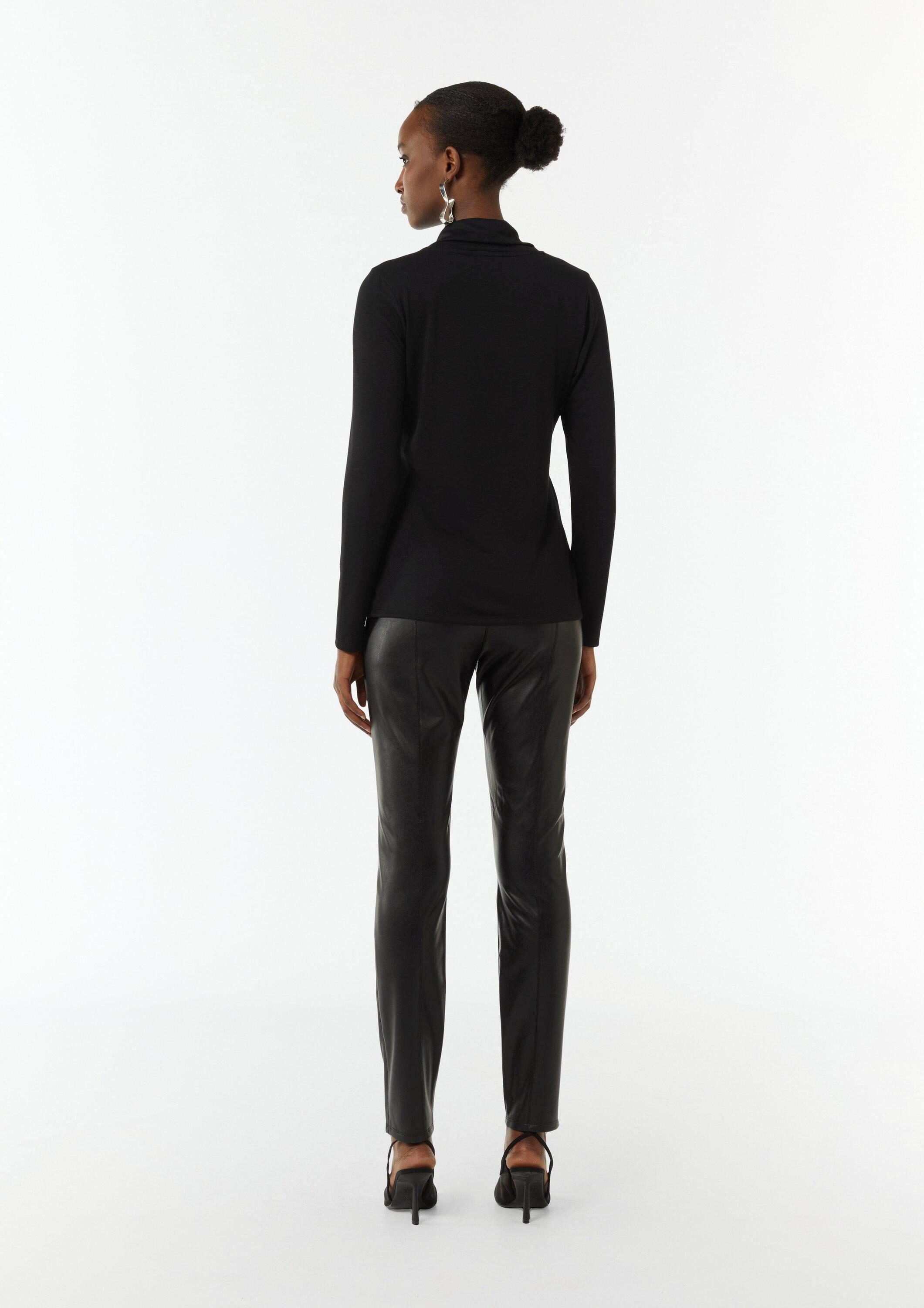 comma Langarmshirt T-Shirt Slim-Fit-Longsleeve mit Turtleneck