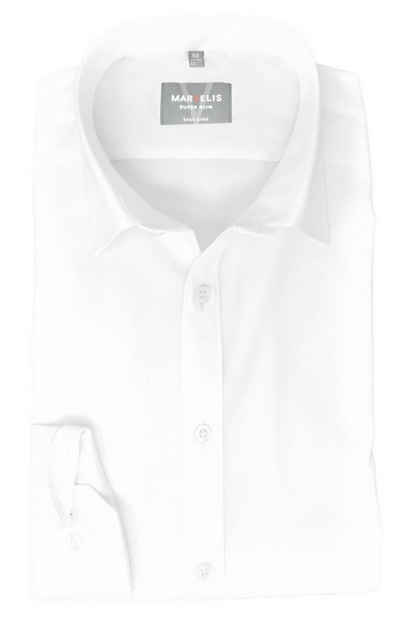MARVELIS Businesshemd Businesshemd - Super Slim Fit - Langarm - Einfarbig - Weiß