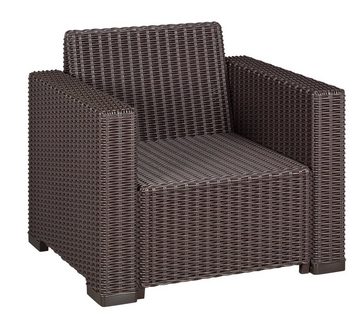 Allibert Gartenlounge-Sessel Allibert California Loungesessel braun - Rattanoptik, wetterfest