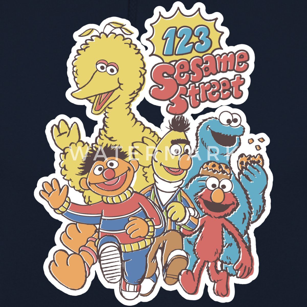 Spreadshirt Hoodie Sesamstraße 123 Sesame Street Charaktere Unisex Hoodie (1-tlg)