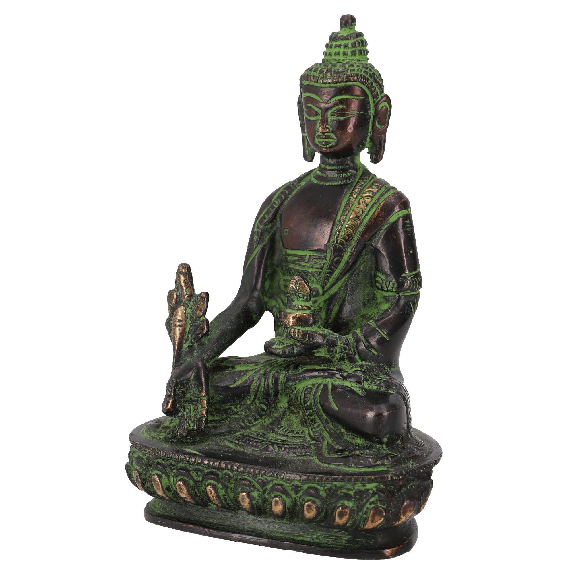 Statue Buddha cm.. Medizin Guru-Shop Buddha 14 Messing Buddhafigur aus