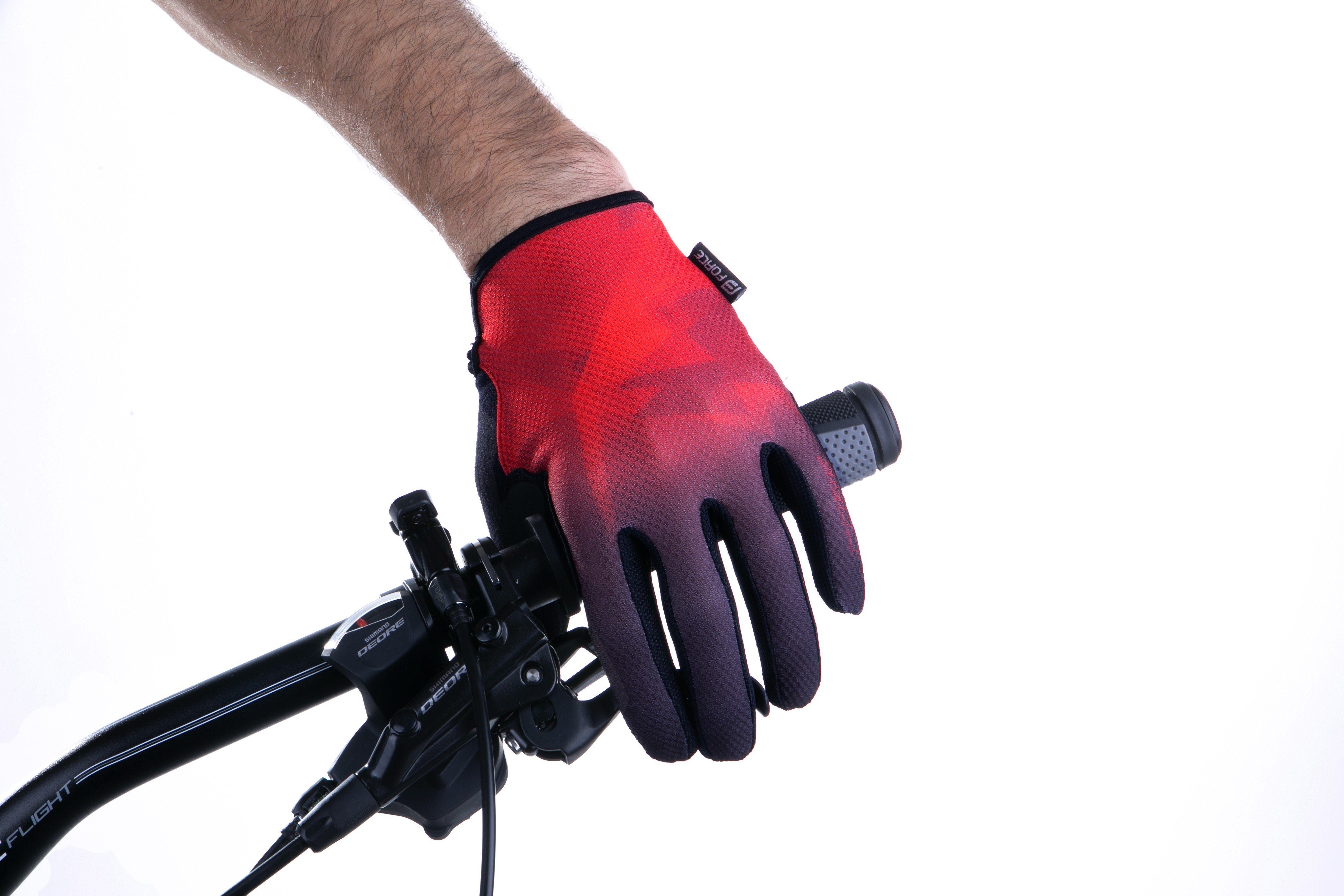 FORCE Handschuhe rot ins CORE schwarz MTB FORCE Fahrradhandschuhe