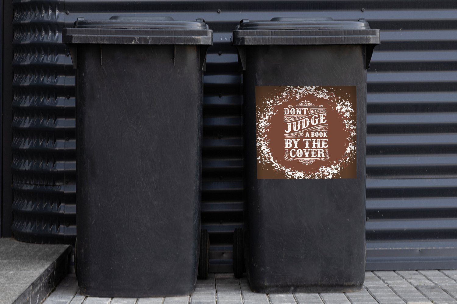 (1 Jahrgang MuchoWow Sticker, Wandsticker Container, Gestaltung Abfalbehälter St), - - Text Mülltonne, Mülleimer-aufkleber,