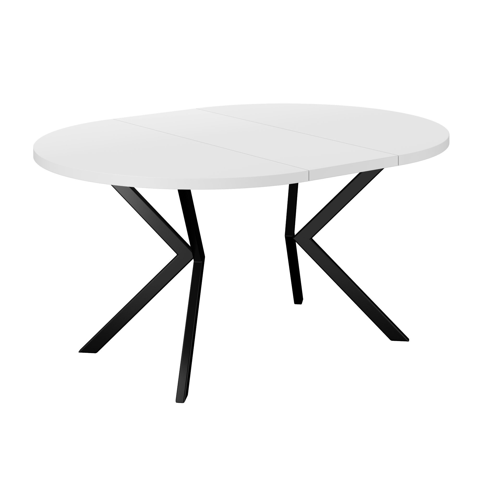 Polini Home Esstisch extra hitzebeständig, laminierte stoß- Tischplatte, ausziehbar 100/180 Esstisch und BAARN kratzfest, weiß/schwarz