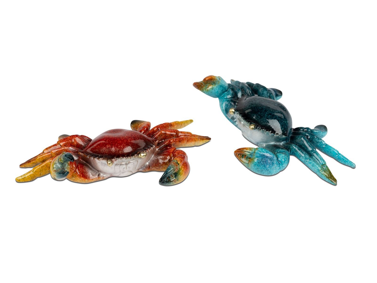 formano Tierfigur Deko Krabbe 2er Set 13 cm maritime Dekoration Kunststein handbemalt