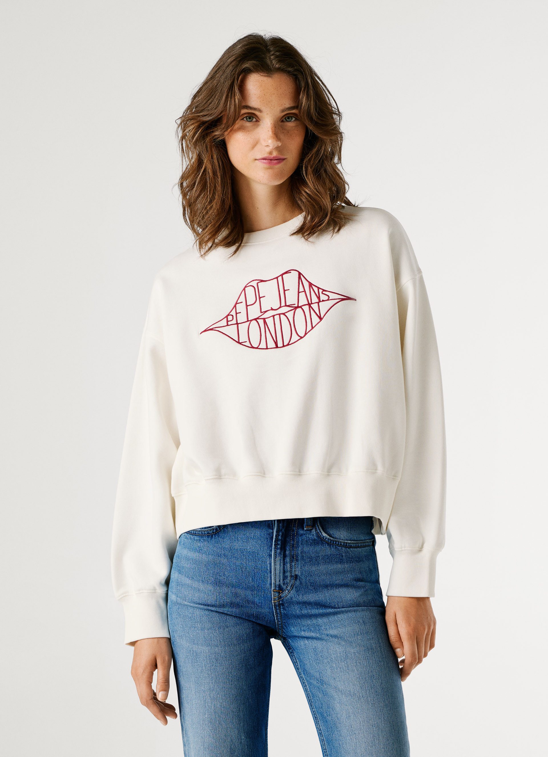 Pepe Jeans Sweatshirt BERNIS mit Rundhals, bestickt