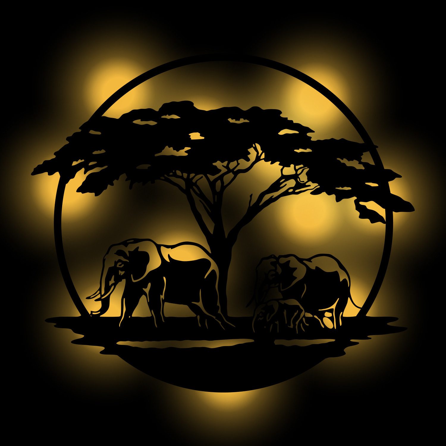 Namofactur LED Dekolicht Elefant Deko Geschenke - LED Wanddeko Holz Wandtat günstig online kaufen