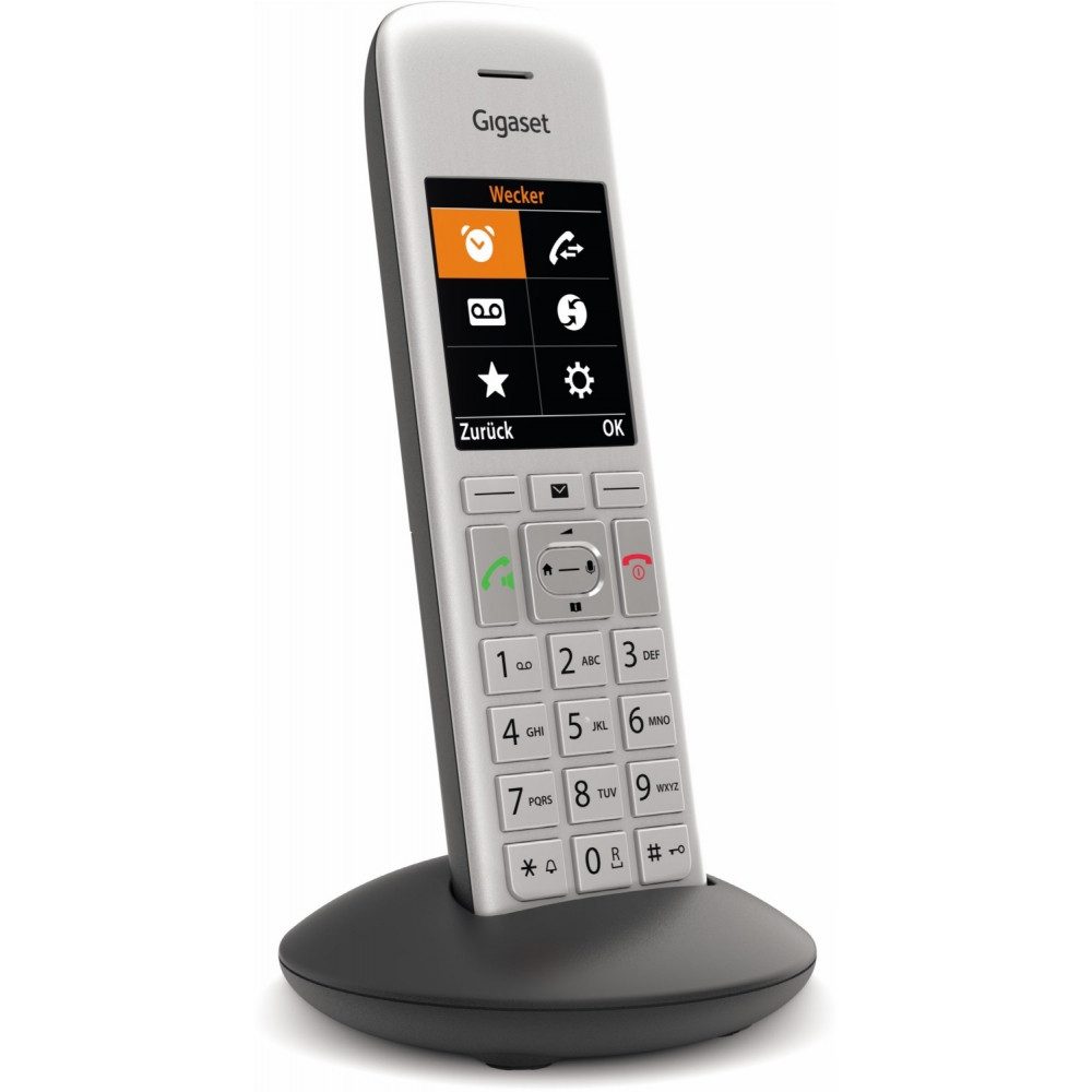 Gigaset CE575HX Schnurlos Solo-Handteil silber/schwarz Schnurloses DECT-Telefon (Digital-DECT/GAP Standard)