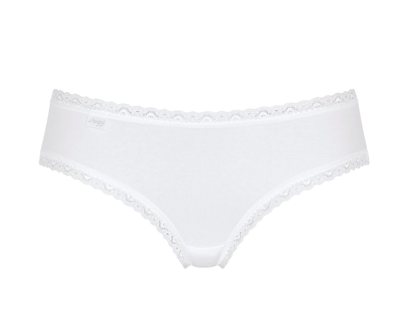 3-St) rosé weiß, Spitzeneinfassung (Packung, Sloggi Panty zarter grau, mit