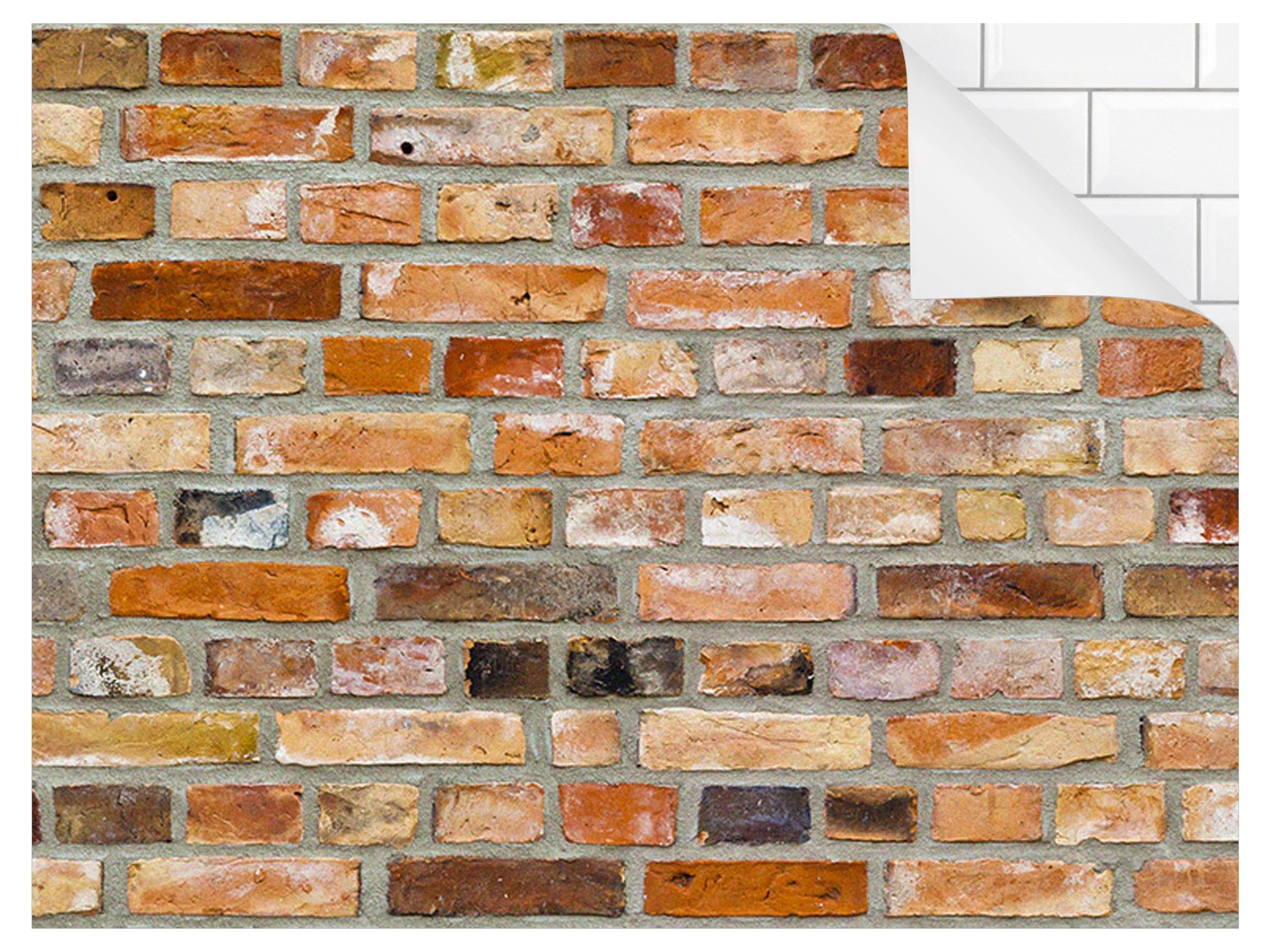 Bilderdepot24 Küchenrückwand rot dekor 3D-Optik Muster Steinoptik Landhaus günstig online kaufen