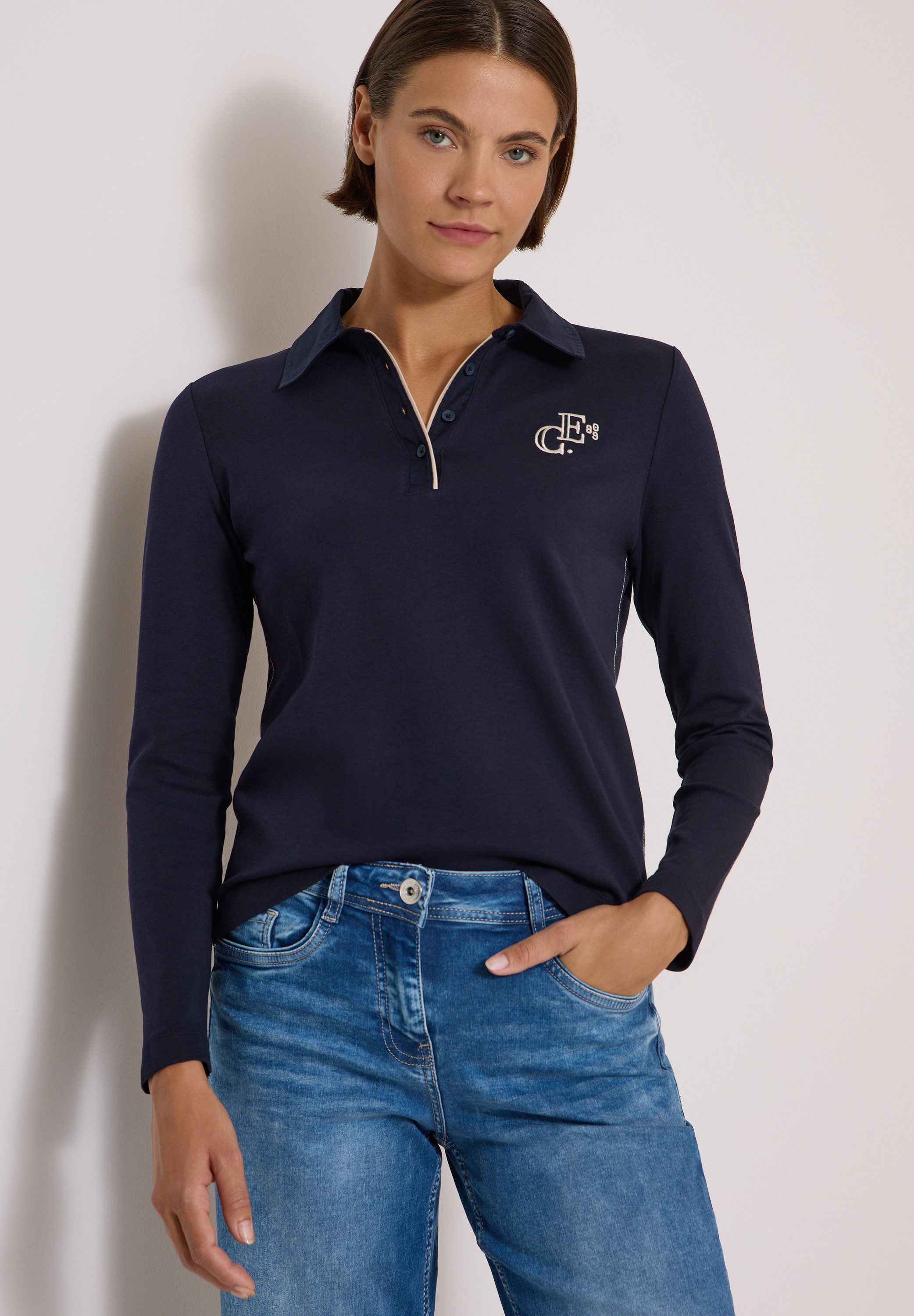CECIL Langarmshirt aus reiner Baumwolle