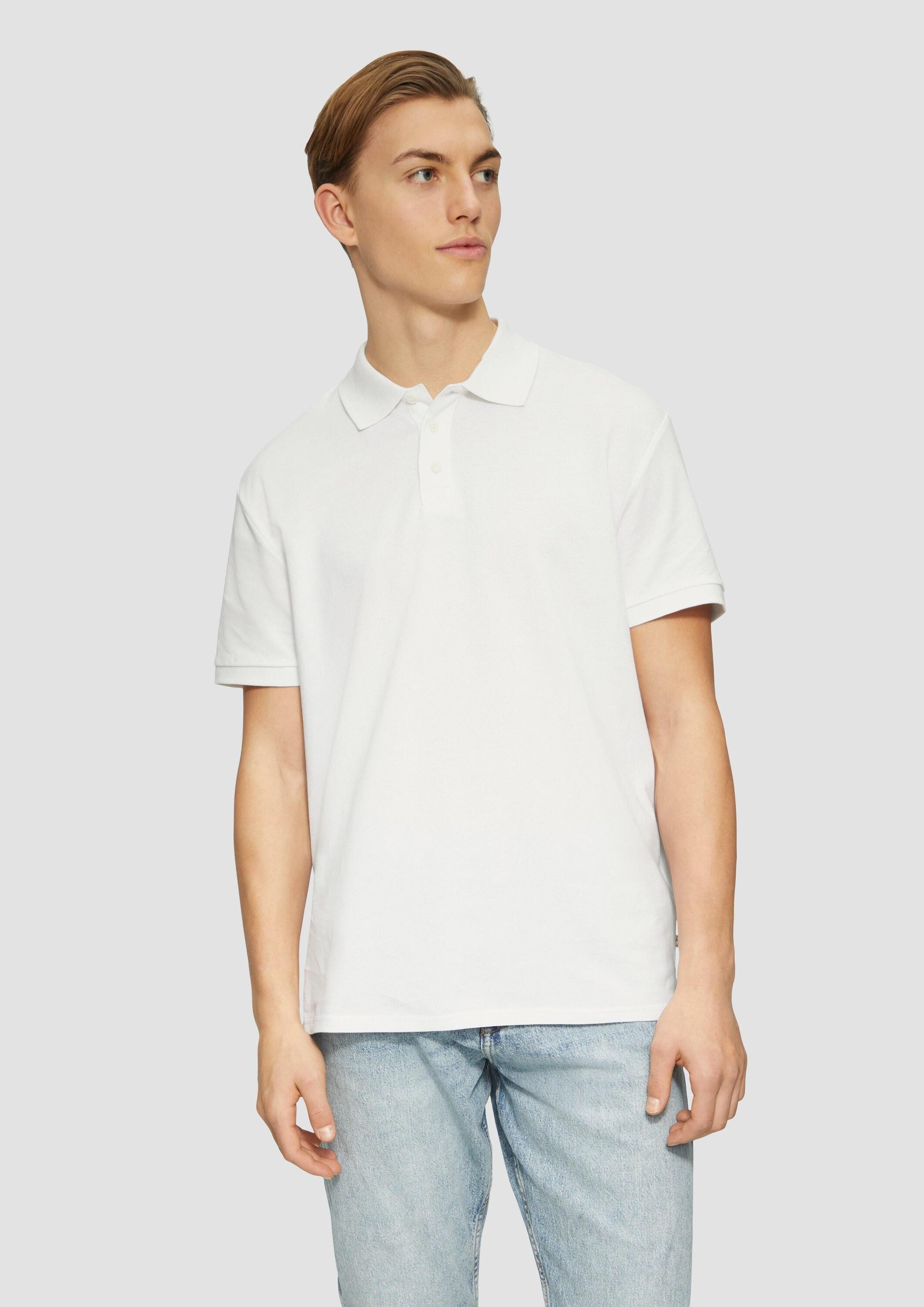 QS Kurzarmshirt Polo-Shirt Poloshirt aus Piqué