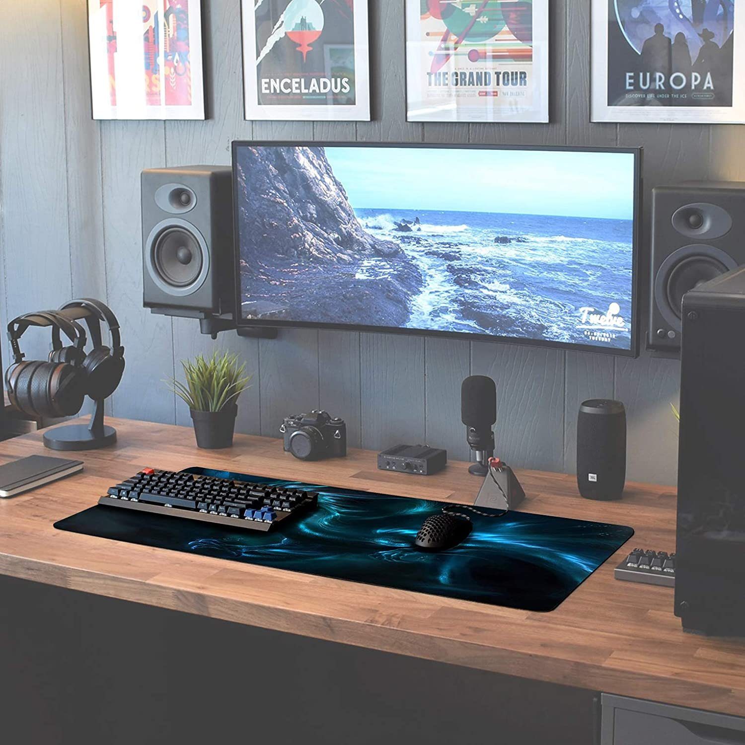MAXLVL Gaming Mauspad 900 x 400mm - Fransenfreie Ränder - rutschfest (Großes Mousepad präzises und langlebiges Large Mouse Pad), Rutschfeste Schreibtischunterla – Bild 3 von 5