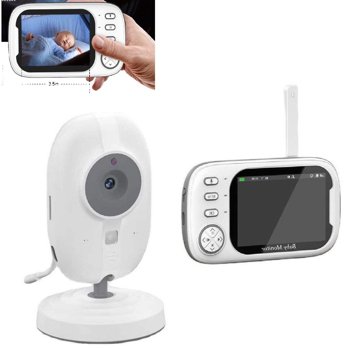 Babyphone Nachtsicht Babyphone mit Kamera 3,5" Sprachsteuerung