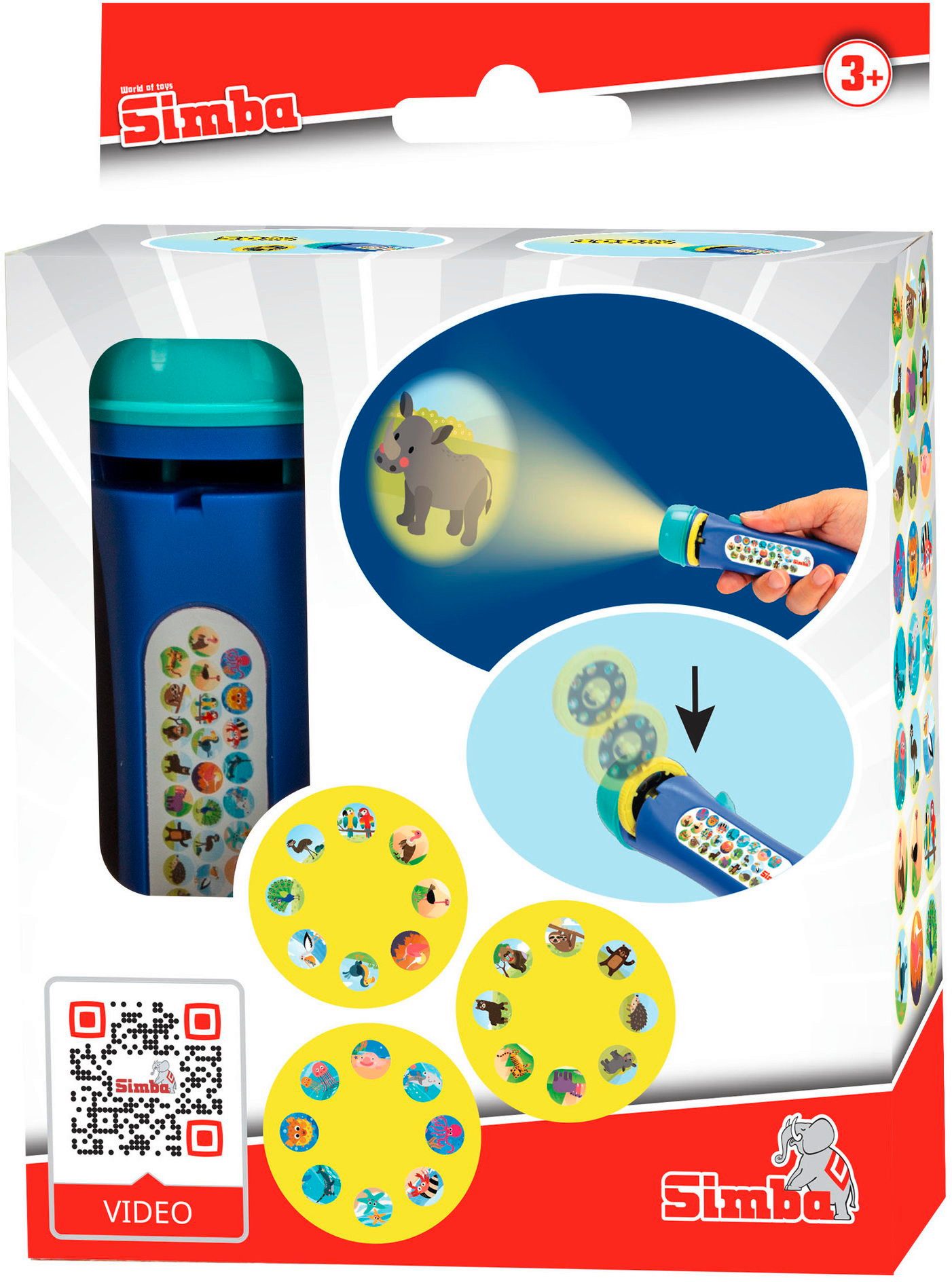 SIMBA Spiel Light Projector Tiere mit 3 Scheiben mit je 8 Motiven 105954676