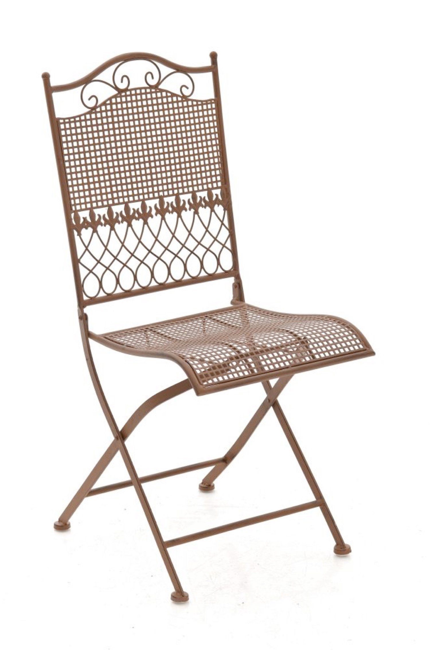 41 Farbe: - braun und - Terrasse x Metallstuhl für 50 - Maße 91cm aus Kirstin Balkon, stabiler 1 Garten, (Hochwertiger x handgefertigtem Eisen, Gartenstuhl antik TPFGarden St), Balkonstuhl, Klappstuhl (TxBxH):