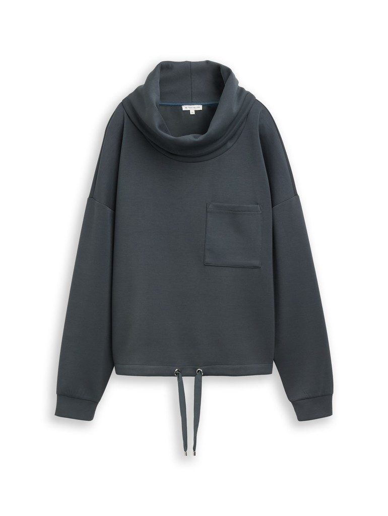 TOM TAILOR Sweatshirt T-shirt scuba waterfall collar