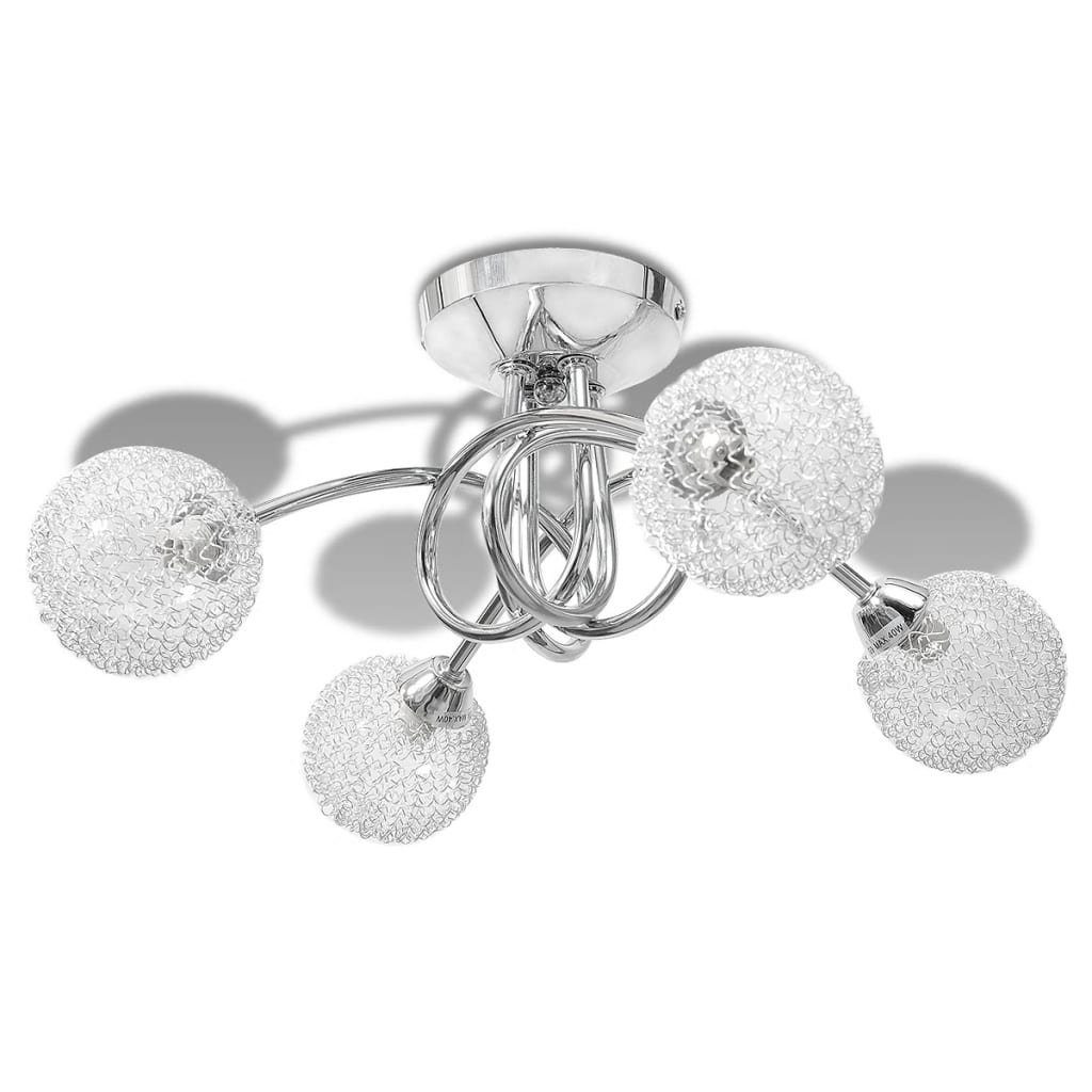 vidaXL G9 Deckenleuchten Drahtgeflecht-Lampenschirme × Glühlampen Transparent 4 Deckenleuchte mit