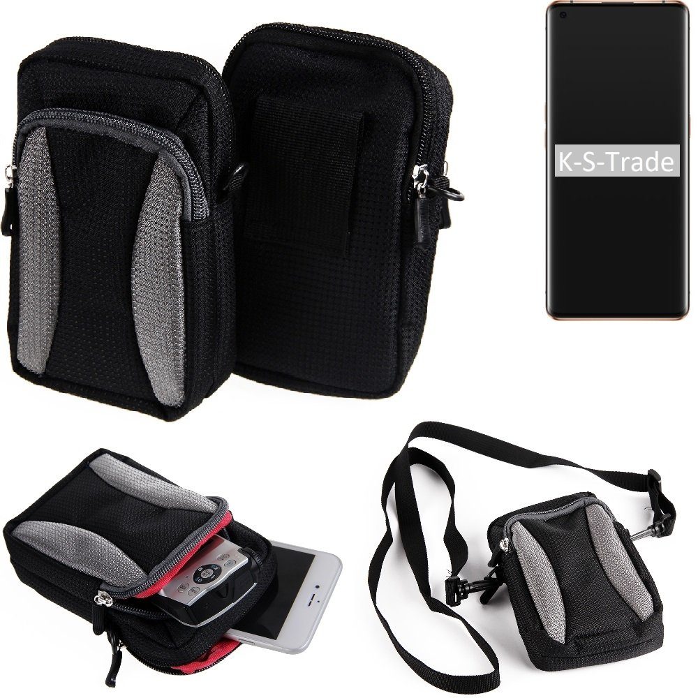 K-S-Trade Handyhülle für Oppo Find X2 Pro, Holster Schutz Hülle Handy Hülle Gürteltasche Umhängetasche mit