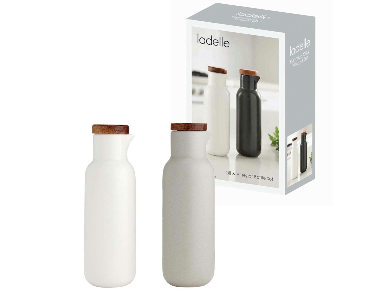 Menage-Set ESSENTIALS Essig- & Öl-Set weiss/steingrau 2tlg