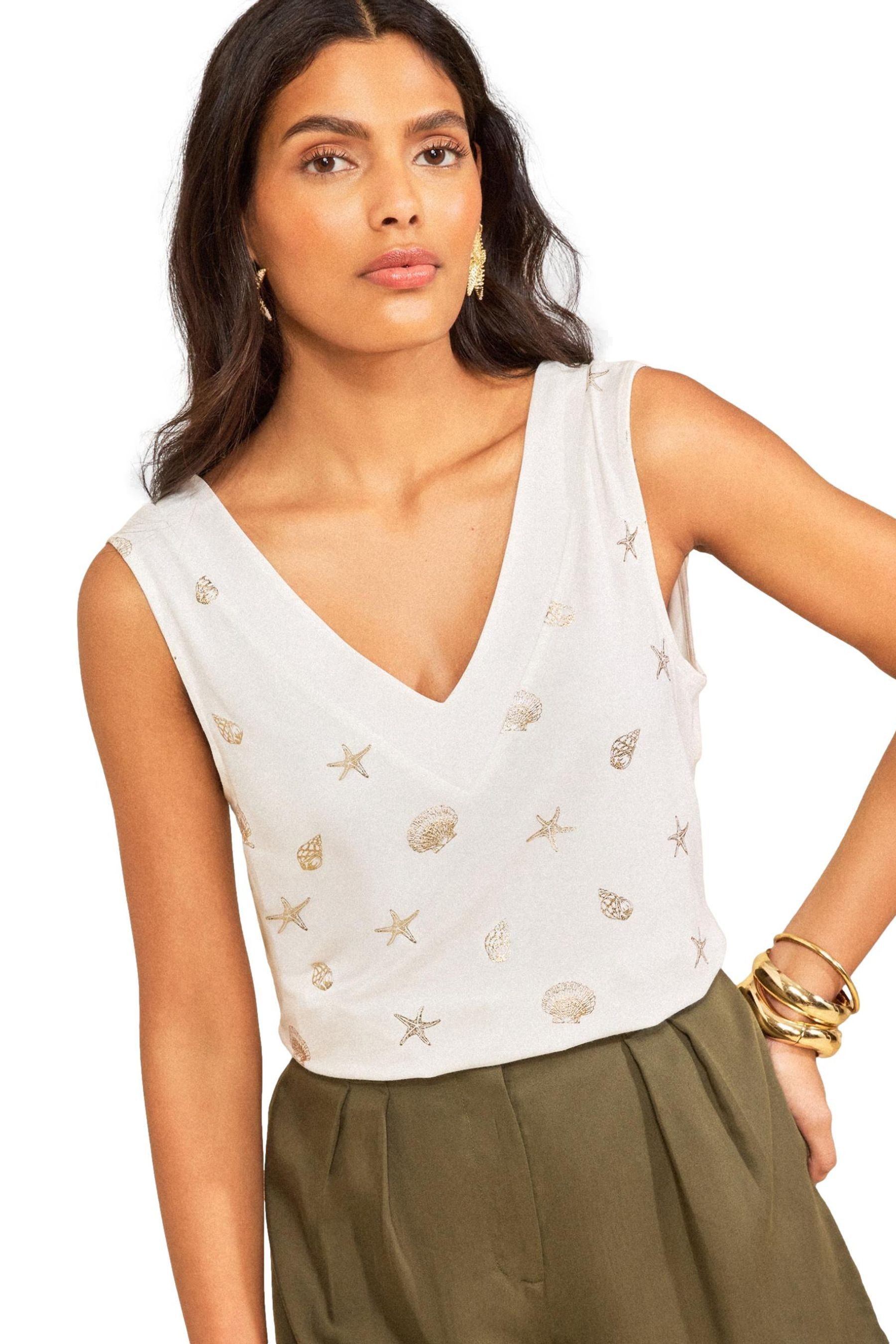 Blusentop Love & Roses Jersey-Trägertop mit Chiffon, Regular