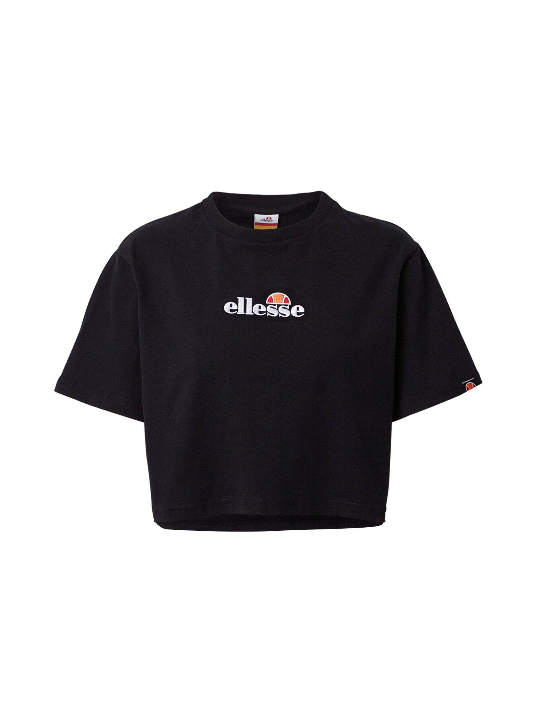 Ellesse T-Shirt Fireball (1-tlg) Stickerei, Weiteres Detail, Plain/ohne Details black