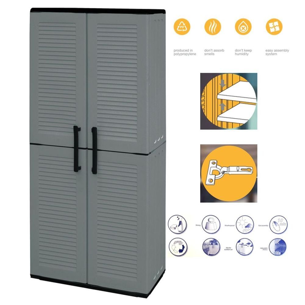 GarPet GartenGeräteschrank Gartenschrank Kunststoff Balkon Schrank