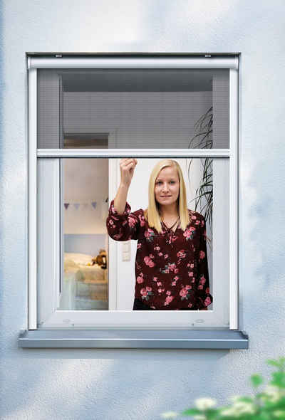 Insektenschutzrollo für Fenster, SCHELLENBERG, verschraubt, Fliegengitter, 130 x 160 cm, weiß, 70892