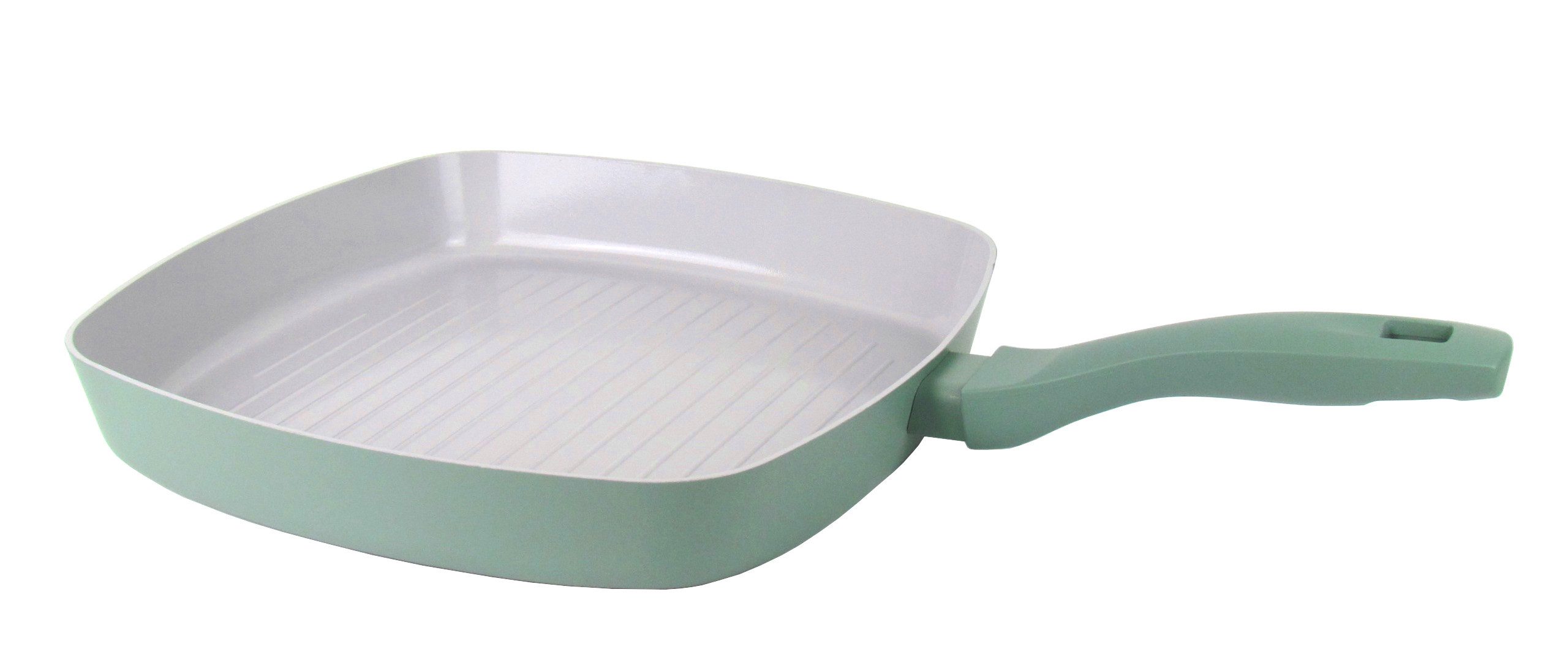 Michelino Grillpfanne XL 28x28cm, Keramische-Antihaftbeschichtung, Material: Gehärtete Aluminiumlegierung, für alle Herdarten auch Induktion, Soft-Touch-Griff